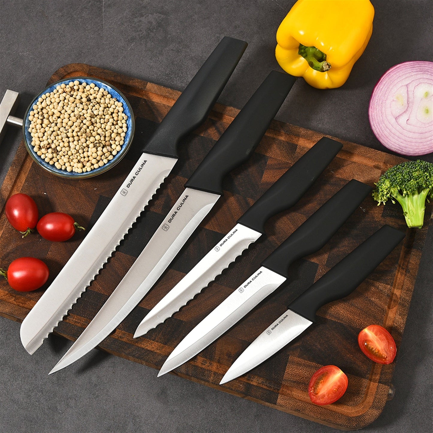 14-Piece Knife Block Set - High Carbon Stainless Steel With Ergonomic Handles