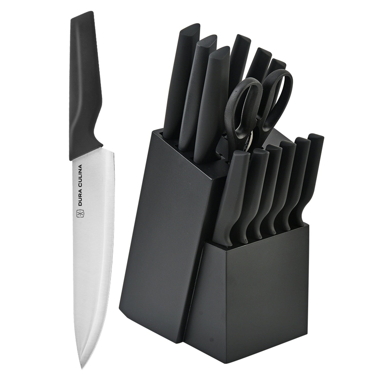 14-Piece Knife Block Set - High Carbon Stainless Steel With Ergonomic Handles
