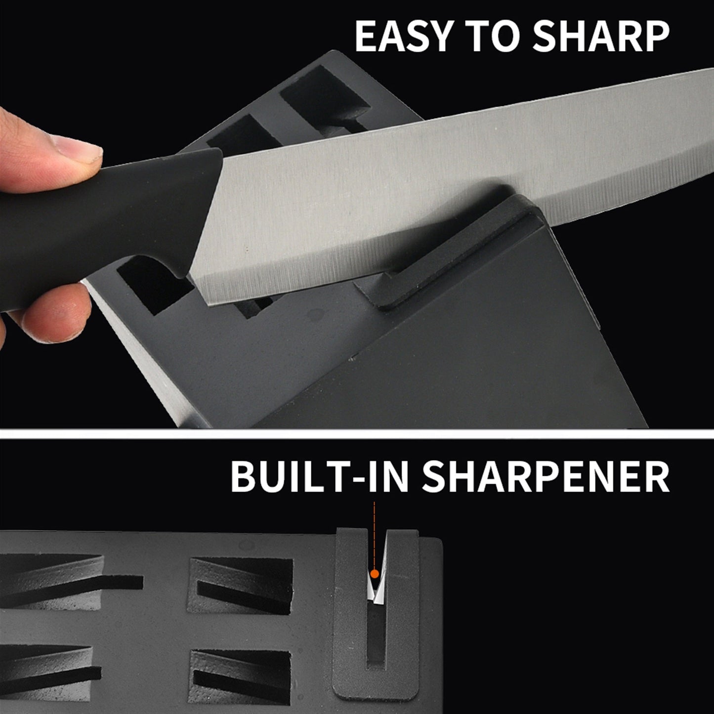 14-Piece Knife Block Set - High Carbon Stainless Steel With Ergonomic Handles