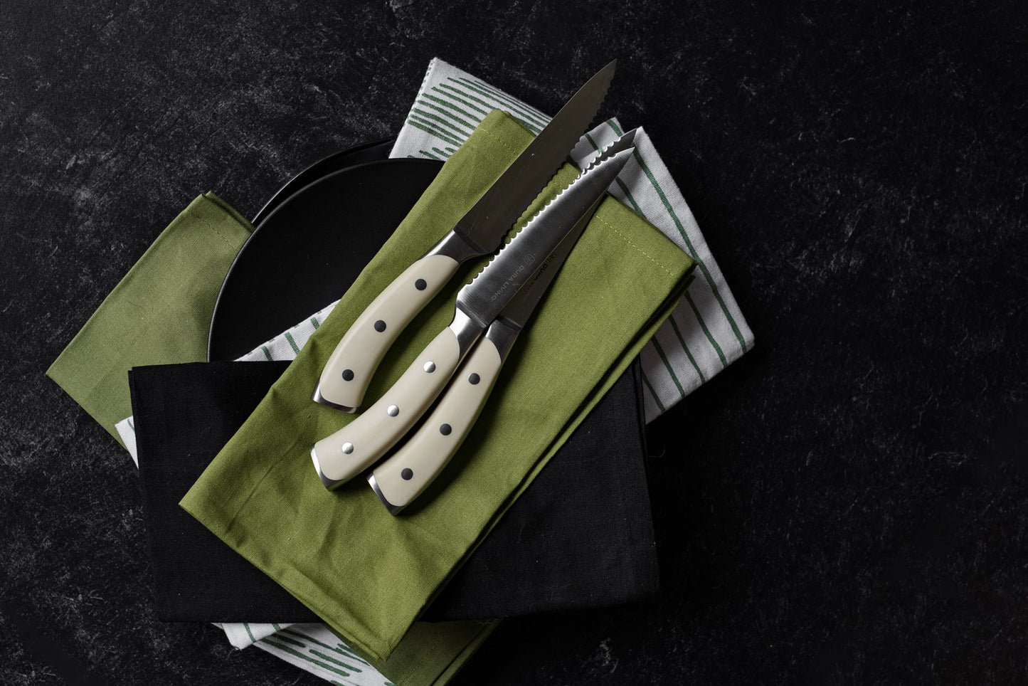 Elite Set of 8 Steak Knives - Cream