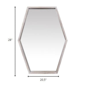 Wooden Hexagonal Wall Mirror
