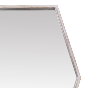 Wooden Hexagonal Wall Mirror