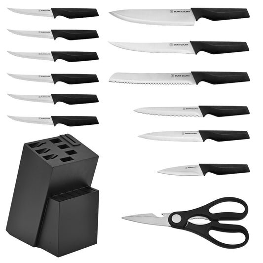 14-Piece Knife Block Set - High Carbon Stainless Steel With Ergonomic Handles