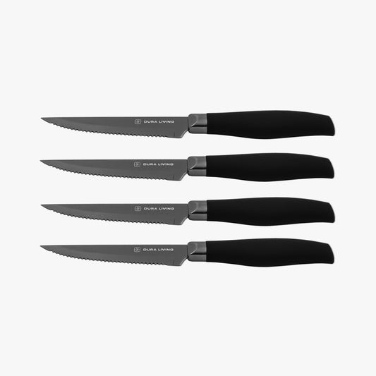 Titan Set of 4 Steak Knives - Black