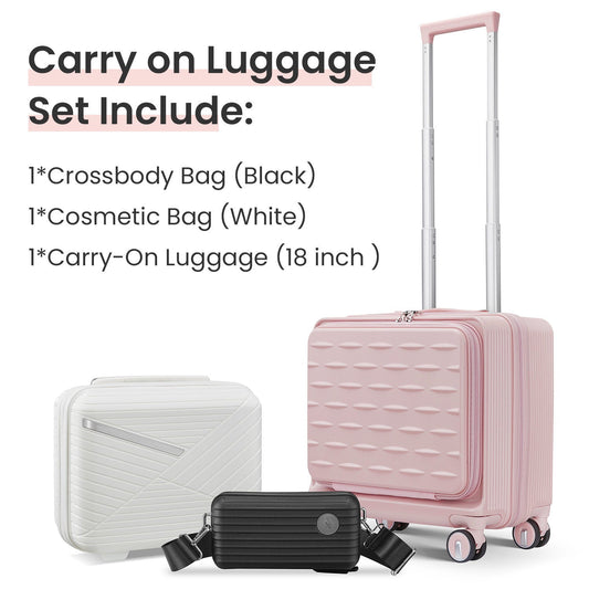 18" Carry on Luggage With Front Open Door & Laptop Interlayer
